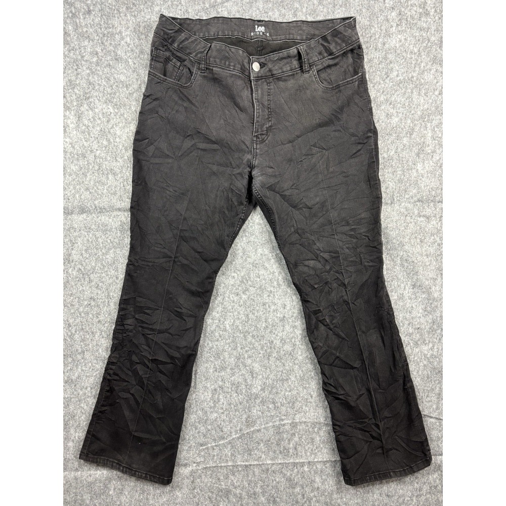 Riders by Lee Womens Black High-Rise Studded Bootcut Jeans Stretch Size 20W M